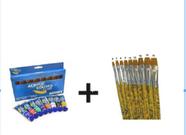 Estojo Tinta Acrilica + 9 Pincéis Keramik Estojo Tinta Acrilica + 9 Pincéis Keramik