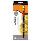 Estojo Tinta Acrílica Daler Simply 12 Bisnagas Tubos C/ 12ml