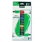 Estojo Tinta Acrílica Pébéo 12 Cores 12ml Estojo Tinta Acrílica Pébéo 12 Cores 12ml