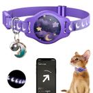 Estojo tipo coleira de gato com suporte Airtag para Apple Air Tag roxo