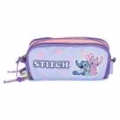 Estojo triplo escolar infantil Disney Stitch Luxcell Cor:Lilás