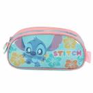 Estojo triplo escolar infantil Stitch Luxcell Cor:Turquesa