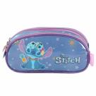 Estojo triplo escolar infantil Stitch Luxcell Cor:Violeta