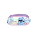 Estojo Triplo Stitch Holografico Disney Meninas Kids Escolar Estojo Triplo Stitch Holografico Disney Meninas Kids Escolar