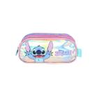 Estojo Triplo Stitch Holografico Disney Meninas Kids Escolar