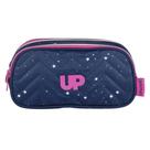 Estojo Triplo Ziper Escolar Infantil Roxo Com Estrelinha Up4you