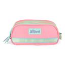 Estojo Triplo Ziper Stitch Salmao