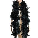 Estola de Penas Luxo para Noiva e Festa - Branca Cor:Preto