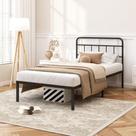 Estrado de Cama Kujielan Solteiro 30 cm Plataforma Metálica Preta