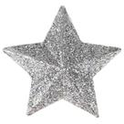 Estrela glitter rosé e prata 5 cm com 4 unidades