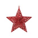 Estrela Glitter Vazado Vermelha Natal Brilho 3D 18cm - Magizi