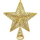 Estrela Ponteira Natalina árvore Natal Glitter Dourado 20cm