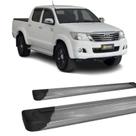 Estribo Lateral Hilux 2005 A 2015 Chapa Alumínio Prata C/d