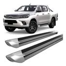 Estribo Personalizado Ponteira Prata Hilux 2016 A 2020