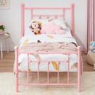 Estructura de Cama Plataforma VECELO Tamaño Twin con Respaldo Estilo Victoriano Estructura de Cama Plataforma VECELO Tamaño Twin con Respaldo Estilo Victoriano