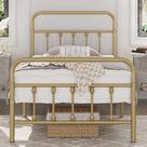 Estructura de Cama Yaheetech Plataforma Metálica Doble Tamaño Oro Antiguo