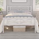 Estrutura de cama de metal Yaheetech Twin Size branca com armazenamento