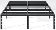 Estrutura de cama NEW JETO Metal em tamanho real com armazenamento de 45 cm preta