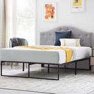Estrutura de cama plataforma Linenspa Metal com armazenamento em tamanho duplo