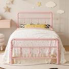 Estrutura de cama Richwanone Twin 190x96x36 cm Heavy Duty Pink
