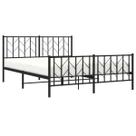 Estrutura de cama vidaXL Metal Queen 12" com cabeceira preta