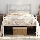 Estrutura de cama Yaheetech Twin Metal Platform branca, espaço de 12,6 cm