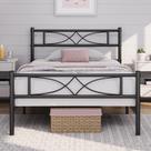 Estrutura de cama Yaheetech Twin Metal Platform Curve Design Preto Estrutura de cama Yaheetech Twin Metal Platform Curve Design Preto
