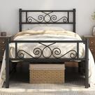 Estrutura de cama Yaheetech Twin Metal Platform preta 32 cm de folga
