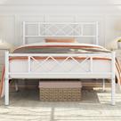 Estrutura de cama Yaheetech Twin Metal White Storage 197x104x89cm Estrutura de cama Yaheetech Twin Metal White Storage 197x104x89cm