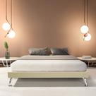 Estrutura para Cama Base Japonesa 140cm em Veludo Bege