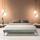 Estrutura para Cama Base Japonesa 140cm em Veludo Cinza