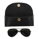 Estuche para Anteojos de Sol TheAntiq de Cuero Suave Negro Estilo Vintage