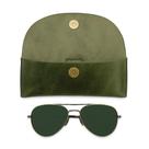 Estuche Vintage para Lentes de Sol TheAntiq Verde en Cuero Suave