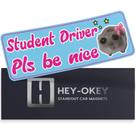 Estudant Driver Magnet HEY-OKEY Funny Cute Hamster Blue