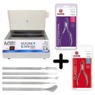 Estufa Manicure Esterilizador Alicate + Kit Manicure 5 Peças