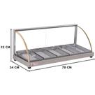 Estufa Vitrine Elétrica Curva Quente 5 Bandejas Inox Tita