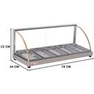 Estufa Vitrine Elétrica Curva Quente 5 Bandejas Inox Tita