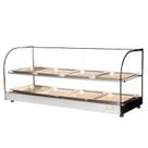 Estufa Vitrine Salgados Curva Dupla Com LED 8 Bandejas Inox Clio Tita