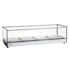 Estufa Vitrine Salgados Quadrada Com LED 4 Bandejas Inox Erato Tita