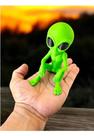 ET Extraterrestre Boneco Sentado Alienígena Decoração 3D 11,5cm