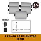 Etiqueta Adesiva 40x25 P/ Mini Impressora Ou Pos58 - 5 Rolos