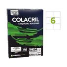 Etiqueta Adesiva Colacril Carta CC184 84,7x101,6mm C/600