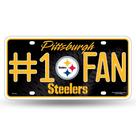 Etiqueta automotiva de metal Rico Industries NFL Pittsburgh Steelers