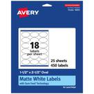 Etiqueta Avery Matte White Oval 1,5x2,5 cm, 450 imprimível Etiqueta Avery Matte White Oval 1,5x2,5 cm, 450 imprimível
