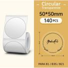 Etiqueta Circular 50x50mm Transparente Niimbot B1/b21/b3s Etiqueta Circular 50x50mm Transparente Niimbot B1/b21/b3s