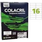 Etiqueta Colacril Ca4362 16 por Folha 99,1mmx 34mm com 100 f Etiqueta Colacril Ca4362 16 por Folha 99,1mmx 34mm com 100 f