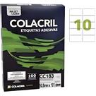Etiqueta Colacril CC183 10 por folha 50,8x101,6 com 100fls Etiqueta Colacril CC183 10 por folha 50,8x101,6 com 100fls