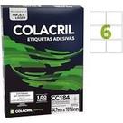 Etiqueta Colacril CC184 6 por folha 84,7mmx101,6mm com 100 Etiqueta Colacril CC184 6 por folha 84,7mmx101,6mm com 100