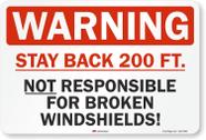 Etiqueta de caminhão SmartSign S-9933-RE-12x18-D1 Warning 200m Stay Back