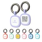 Etiqueta de identificação para animais de estimação com código QR Pawaii Silent Silicone Dog, 1 pacote, roxa